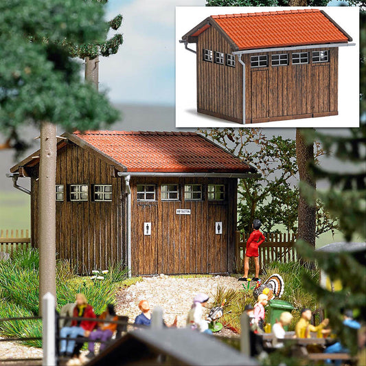Busch 1586 HO Scale Wooden Restroom Kit