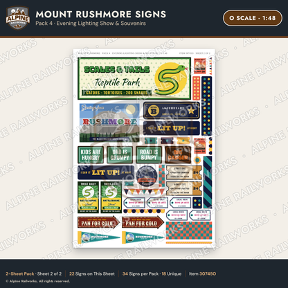 Alpine Railworks 30745O O Scale Tourist Signs - Mount Rushmore