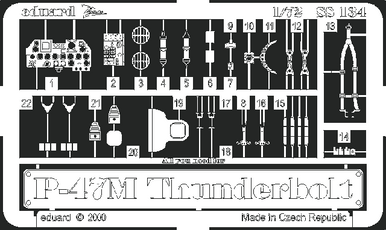 Eduard SS134 1/72 P-47M Thunderbolt Photo Etch Interior Detail Set