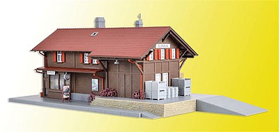 Kibri 39519 HO Scale Surava Wooden Depot w/LED Light -- Kit