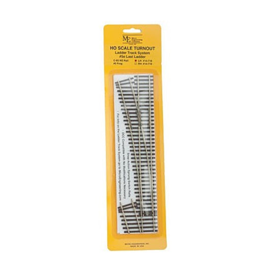 Micro Engineering 14718 HO Scale Code 83 Ladder Track System Turnout -- #5e Left Hand Last Ladder