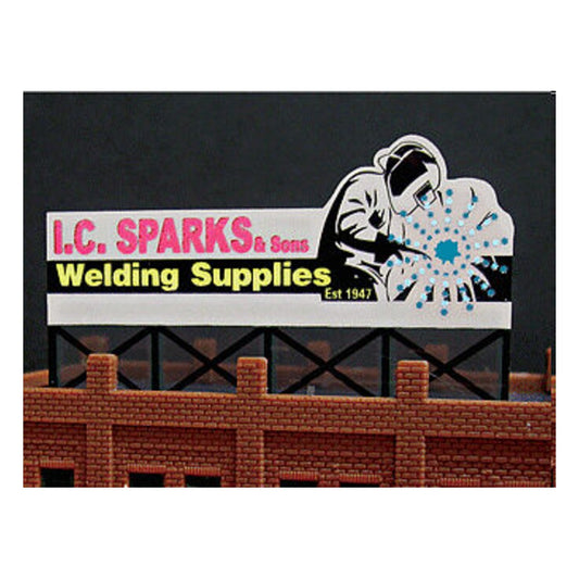 Miller Engineering 9382 HO/N Scale I.C Sparks Welding Billboard