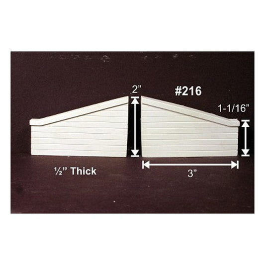 Monroe Models 216 N Scale Abutment Wing pkg(2) -- Grooved Concrete
