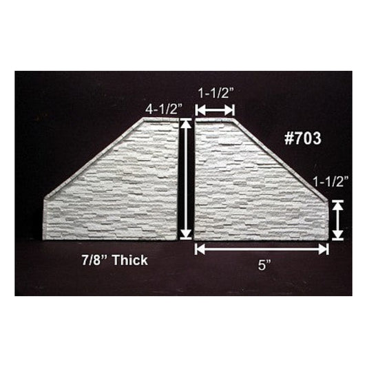 Monroe Models 703 HO Scale Abutement Wings -- Split Stone