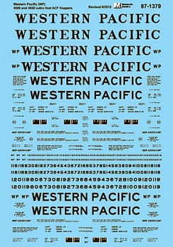 Microscale 601379 N Scale Western Pacific - WP -- 4600- & 4650-Cubic Foot ACF Hoppers