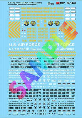 Microscale 871470 HO Scale United States Army, Airforce & Department of Defense - DODX -- Diesel Locomotives, Freight Cars & Cabooses