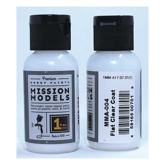 Mission Models A4 All Scale Water-Based Acrylic Paint 1oz 29.6ml -- MMA-004 Flat Clear Coat