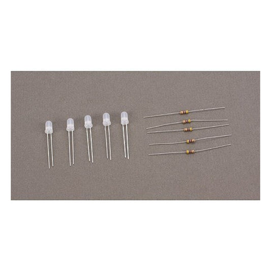 Miniatronics 1224005 All Scale Bi-Directional Light Emiting Diodes (LEDs) - 13/64" 5mm Diameter -- Red/Green - 2 Leg Style pkg(5)