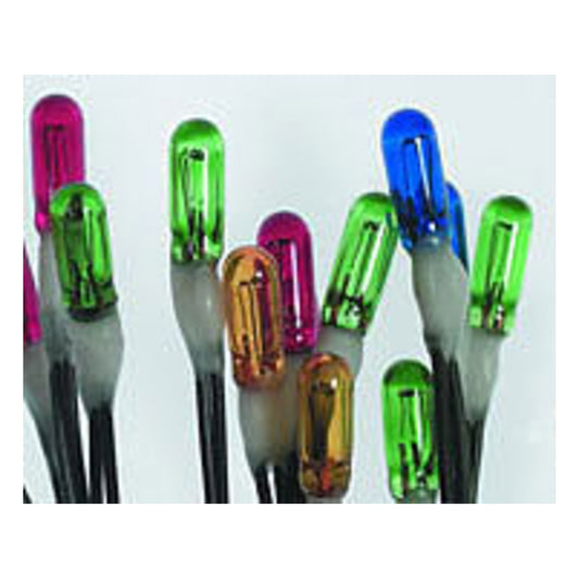 Miniatronics 18A1220 All Scale Micro Miniature Lamps - 12V 50mA 2.4mm Diameter -- 5 Each Blue, Green, Red & Yellow pkg(20)