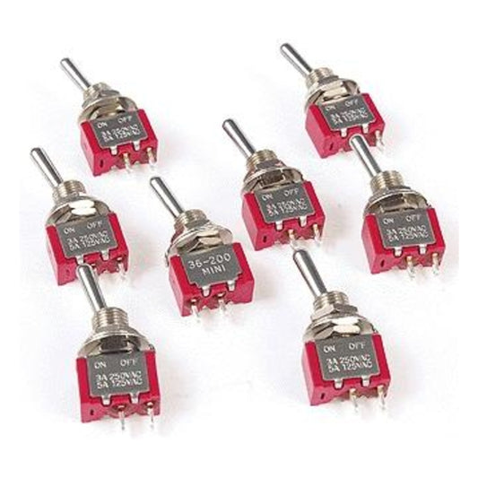 Miniatronics 3620008 HO Scale Miniature Single Pole, Single Throw SPST Toggle Switch -- On/Off 5-Amp 120V pkg(8)
