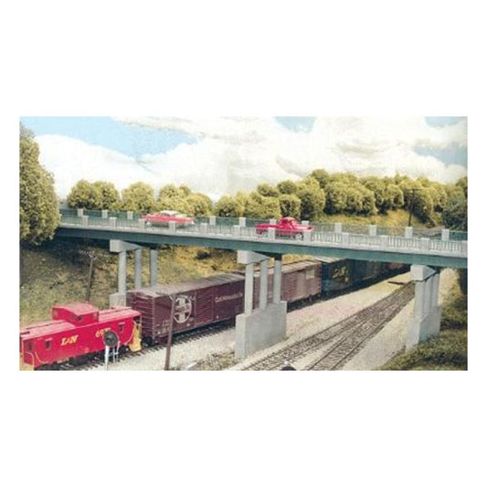 Rix Products 123 HO Scale Wrought Iron Highway Overpass w/Adjustable Piers -- Kit - 150' Scale w/4 Piers