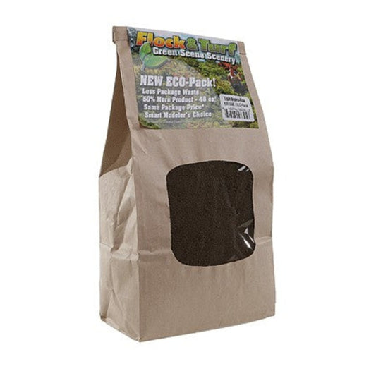 Scenic Express 830E All Scale Flock & Turf Ground Cover ECO Pack Bag - 48oz 1.4L -- Fine - Light Brown