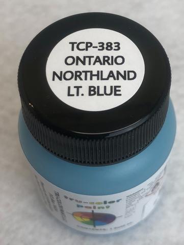 Tru-Color Paint 383 All Scale Railroad Color Acrylic Paints - 1oz 29.6ml -- Ontario Northland Light Blue