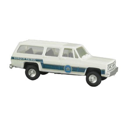 Trident Miniatures 90193 HO Scale Chevrolet Suburban - Emergency - Police Vehicles -- United States Department of Homeland Security - Border Patrol (white, blue)