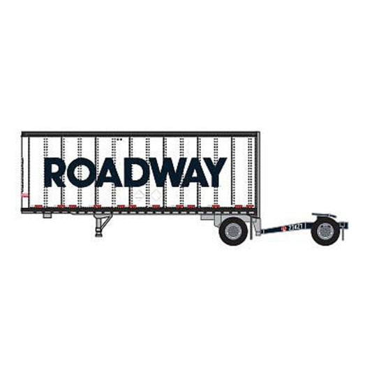 Trainworx 4288403 N Scale 28' Pup Van Trailer with Converter Dolly Roadway
