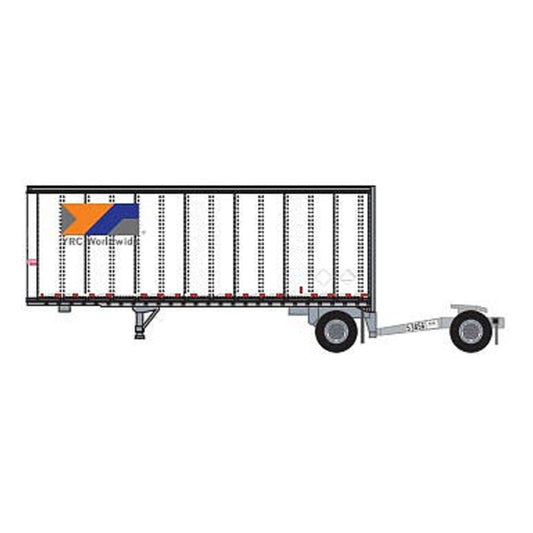 Trainworx 4289002 N Scale 28' Pup Van Trailer with Converter Dolly YRC Worldwide