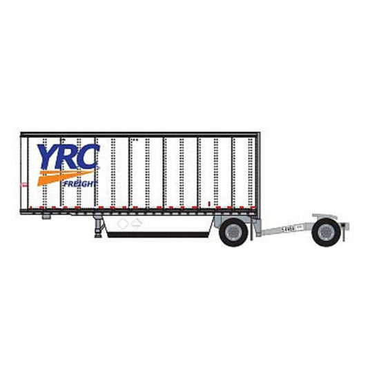 Trainworx 4289003 N Scale 28' Pup Van Trailer with Converter Dolly YRC Freight