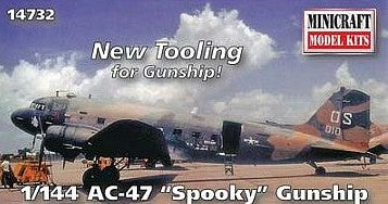 Minicraft 14732 1/144 AC47D Spooky Aircraft (New Tooling for Gunship)