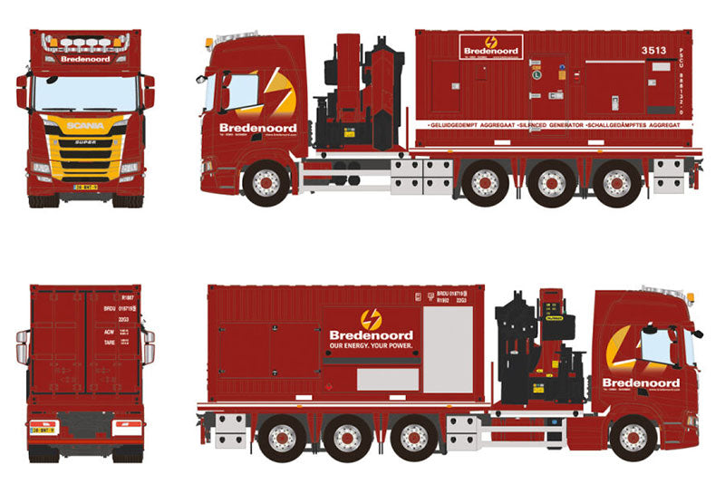 WSI 01-3781 1/50 Scale Bredenoord - Scania R Highline CR20H 8x2 Riged