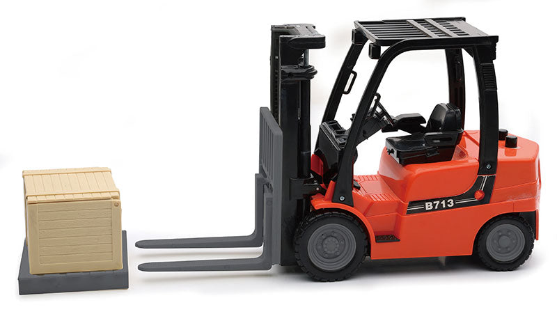 New-Ray 01166 1/14 Scale Forklift with Pallet and Crate Features: Free-rolling wheels