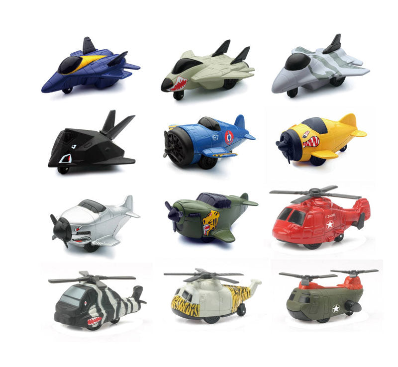 New-Ray 01277-SET  Scale Power Up Mini Plane and Helicopter SET
