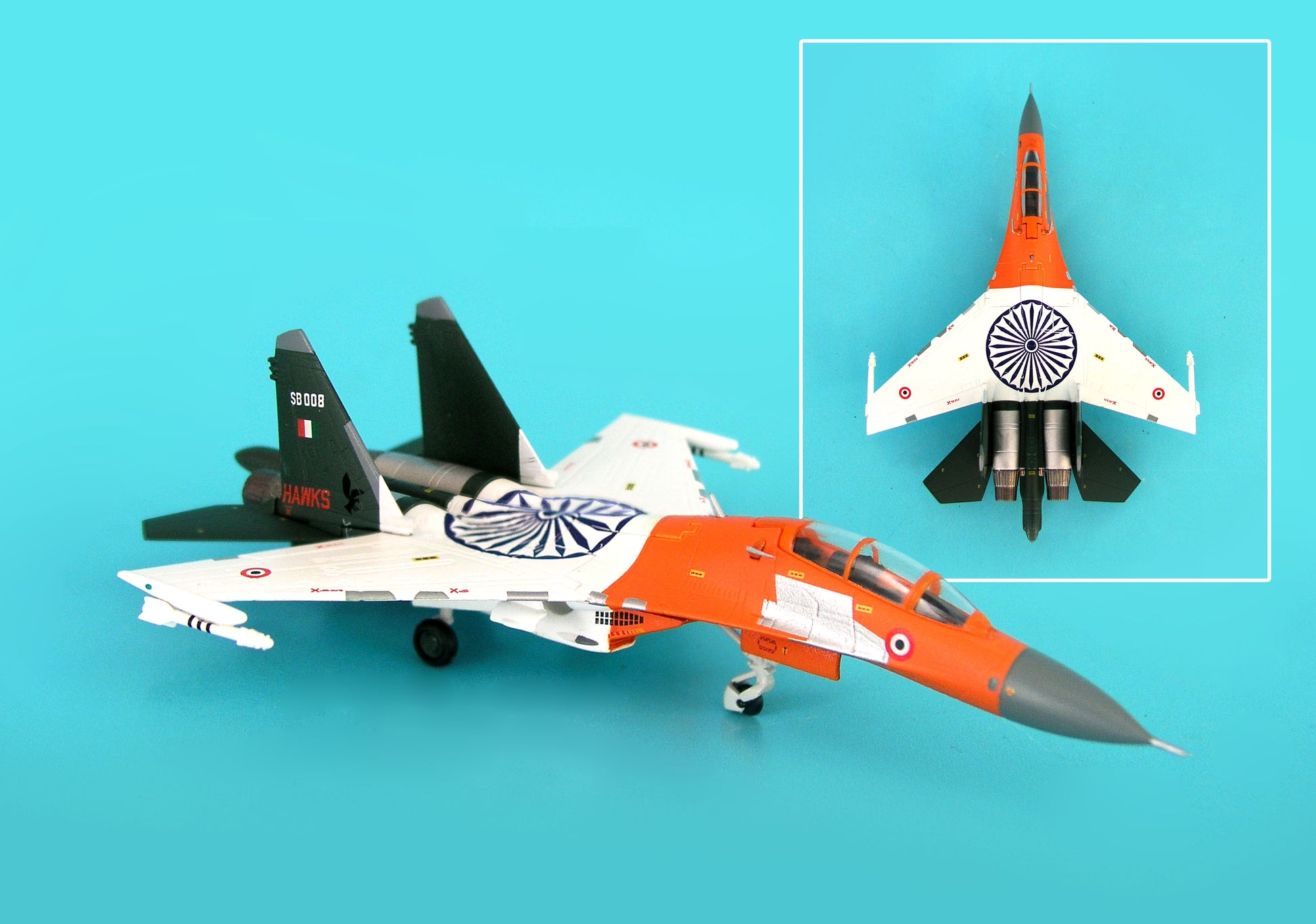Hogan Wings Miliary 1/200 HG6054 Hogan Indian Air Force Su30Mk-1 1/200 24Th Sqn Huntng Hawks