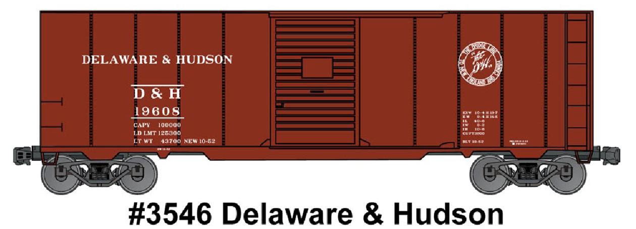 Accurail 3546 Ho 40' Aar Steel Boxcar D&H
