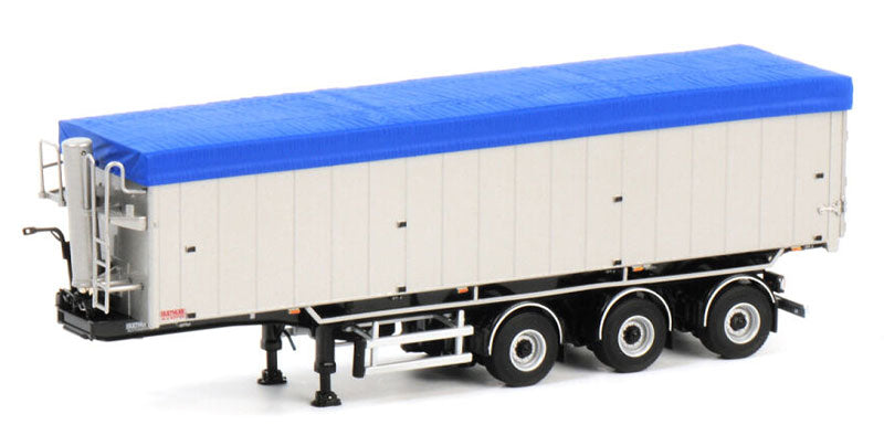 WSI 03-1105 1/50 Scale Large Volume 3-Axle Dump Trailer Tipper White Line