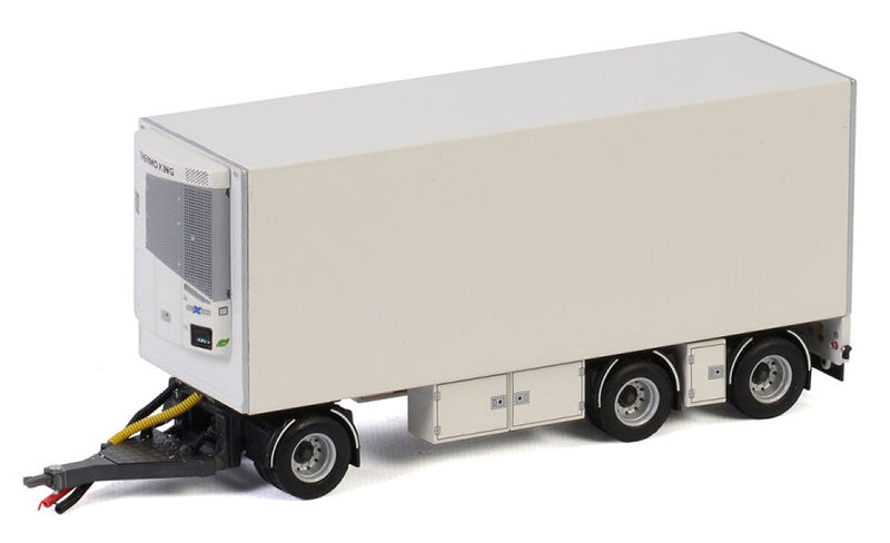 WSI 03-2028 1/50 Scale Turntable Drawbar Fridge 3-Axle Trailer White Line