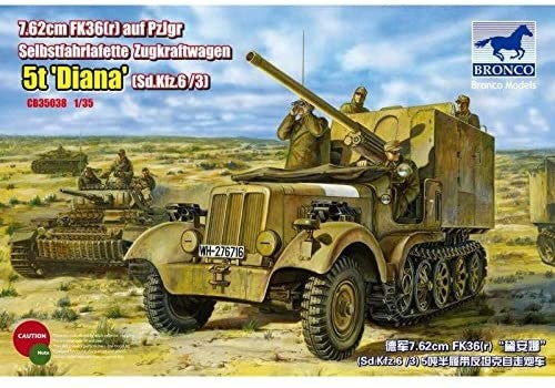 Bronco Models 35038 1/35 SdKfz 6/3 5t Diana Halftrack w/7.62cm Fk36(r) Self-Propelled Gun