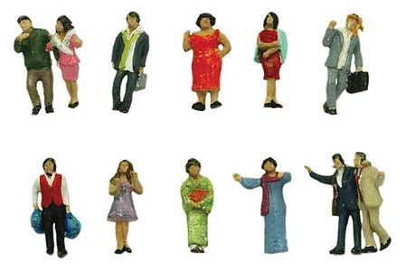 Tomytec 282884 N Scale People in Entertainment District -- pkg(12)