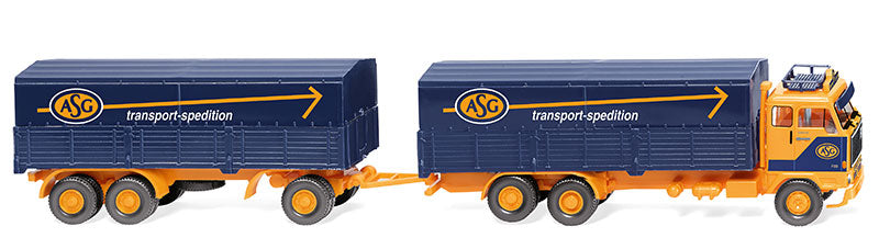 Wiking 043308 1/87 Scale ASG - Volvo F89 Flatbed Road Train High