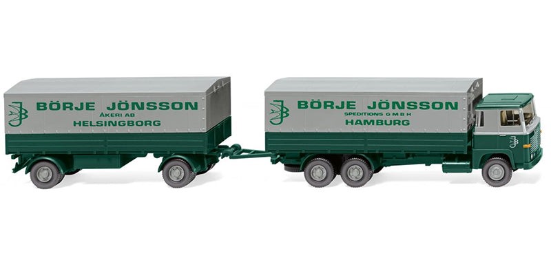 Wiking 046001 1/87 Scale Borje Jonsson - Scania 111 Tarped Flatbed Road