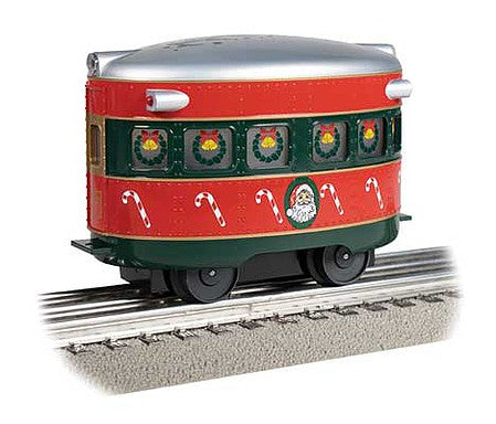 Bachmann 23703 O Scale Eggliner - 3-Rail - Conventional AC -- Christmas (red, white, green)