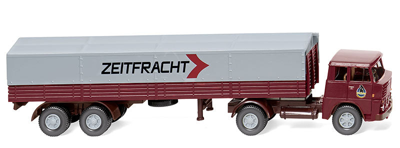 Wiking 051407 1/87 Scale Zeitfracht - Henschel Flatbed Tractor-Trailer High Quality
