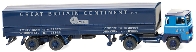 Wiking 051702 1/87 Scale M.A.T. - Scania 111 Flatbed Tractor Trailer