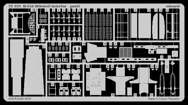 Eduard 72423 1/72 Aircraft- B25J Mitchell Interior for HSG