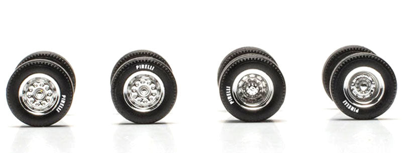 Herpa 054348 1/87 Scale Pirelli - Chrome Wheelset Accessories: 2 Front 5