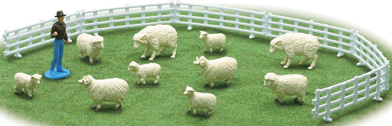 New-Ray 05517-C 1/43 Scale Sheep Farming Playset Playset includes: Farmer 6 fence