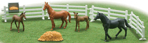 New-Ray 05517-F 1/43 Scale Horse Farming Playset Playset includes: Horses Fence panels