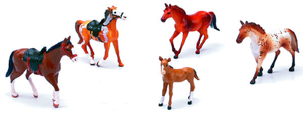 New-Ray 05593-A 1/32 Scale Country Life Series - Horse 5-Piece Boxed Set