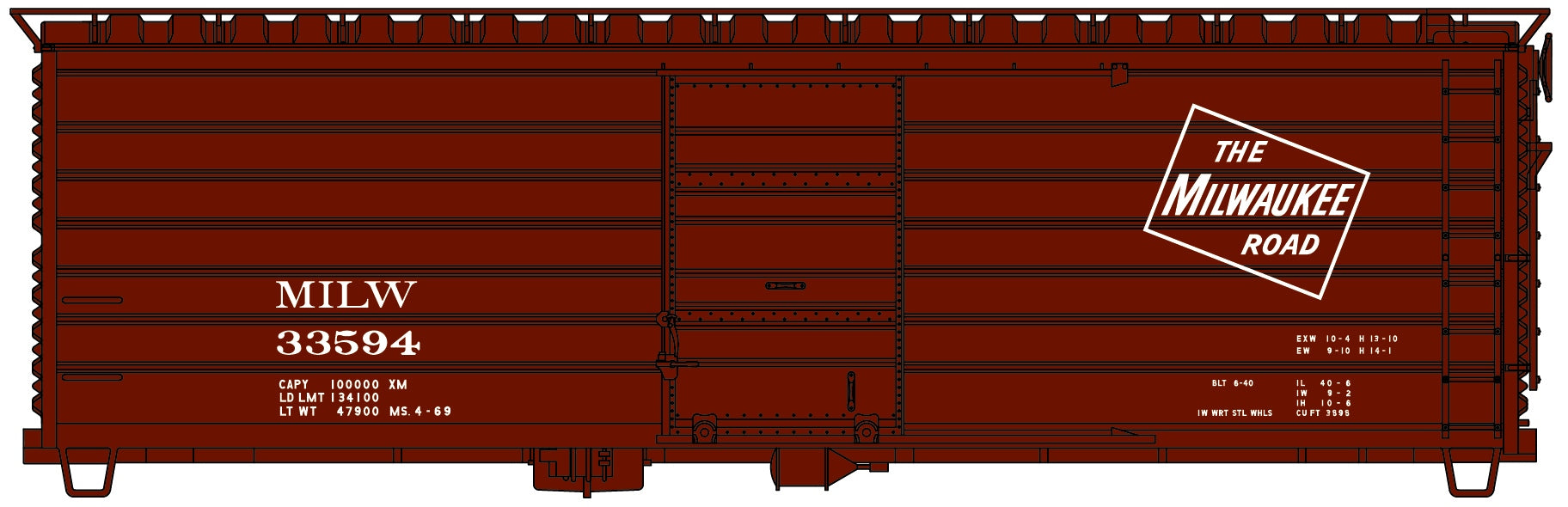Accurail 3994 Ho 40'Rib Side Steel Boxcar Milw