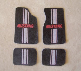 Plastic Dreams 102 1/25 Mustang w/Grey Stripe Car Mat Set