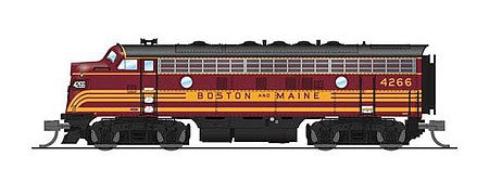 Broadway Limited 6861 N Scale EMD F7 A-Unpowered B Set - Sound and DCC - Paragon4 -- Boston & Maine #4266A, 4266B (maroon, yellow)