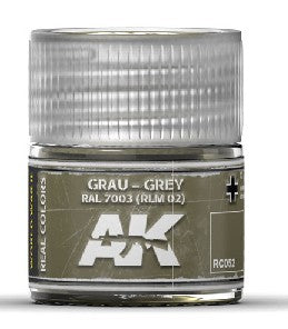 AK Interactive RC52 Real Colors: RAL7003 RLM02 Grey Acrylic Lacquer Paint 10ml Bottle