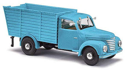 Busch 52098 HO Scale 1954 Framo V901-2 Animal Transport Truck - Assembled -- Blue