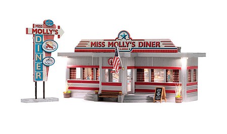 Woodland Scenics 5066 HO Scale Built-&-Ready(R) - Assembled -- Miss Milly's Diner