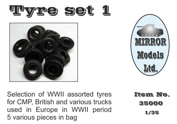 Mirror Models 35000 1/35 Assorted Tires Set 1 for WWII CMP/British Trucks (5) (D)