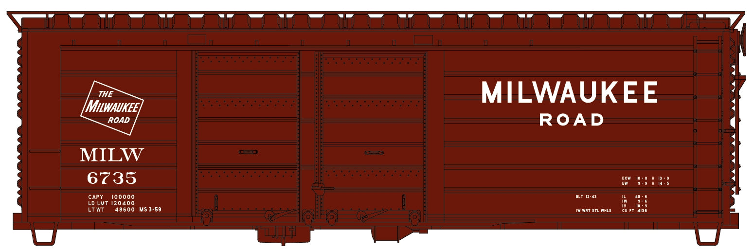 Accurail 3983 Ho 40'Rib-Side Dd Boxcar Milw