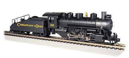 Bachmann 51612 HO Scale USRA 0-6-0 with Slope-Back Tender, DCC and Smoke -- Chesapeake & Ohio 128 (black, graphite)